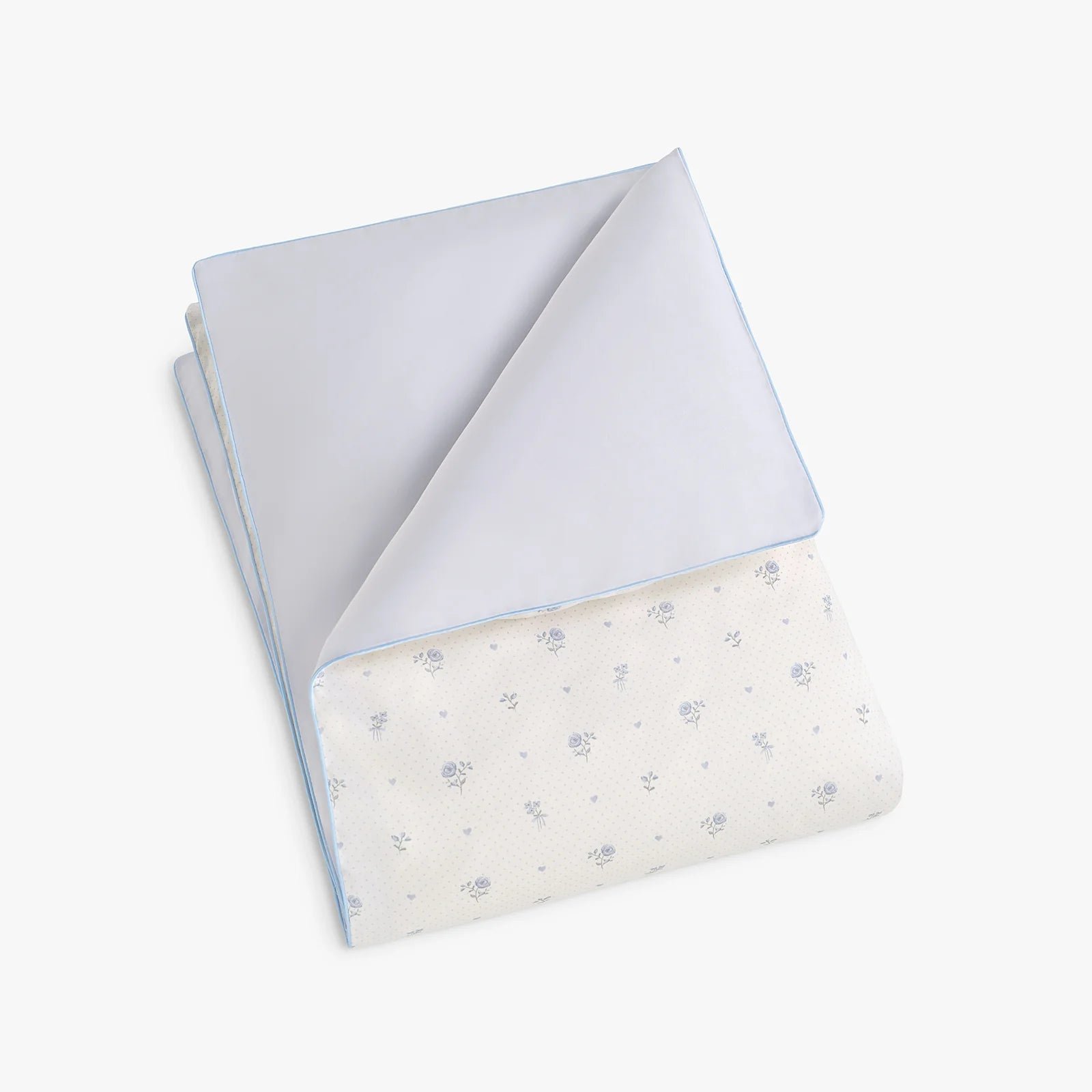 4_-_Ditsy_Floral_Blue_Baby_Duvet_Fold Ditsy Floral Baby Bedding - Image 1