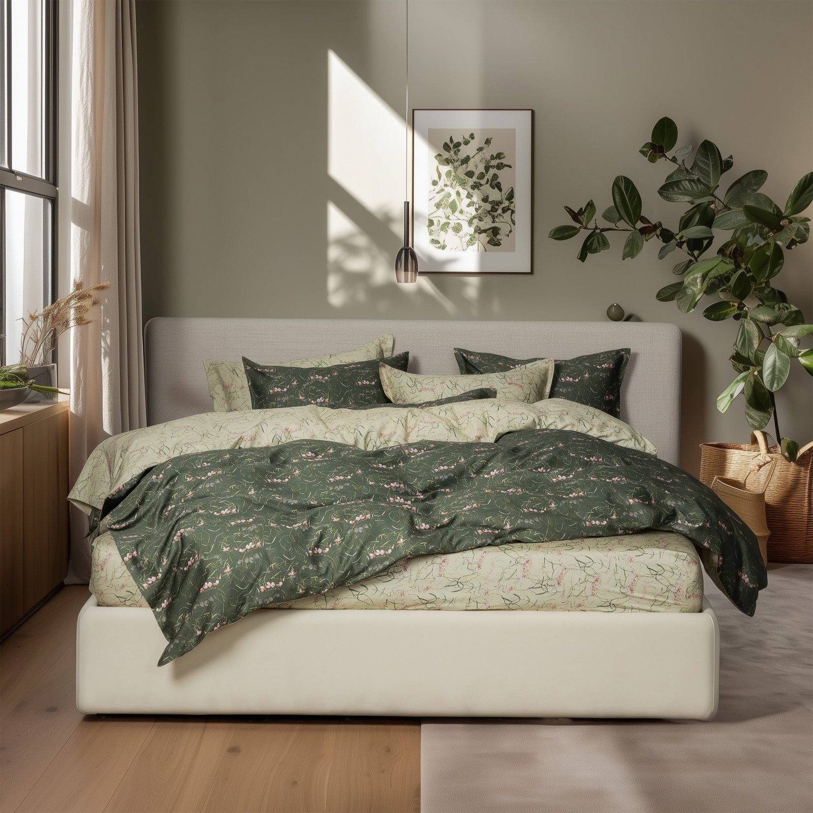 Deco_Flux_Dreamy_Moss Herbary 4 Piece Bedding Set - Image 1